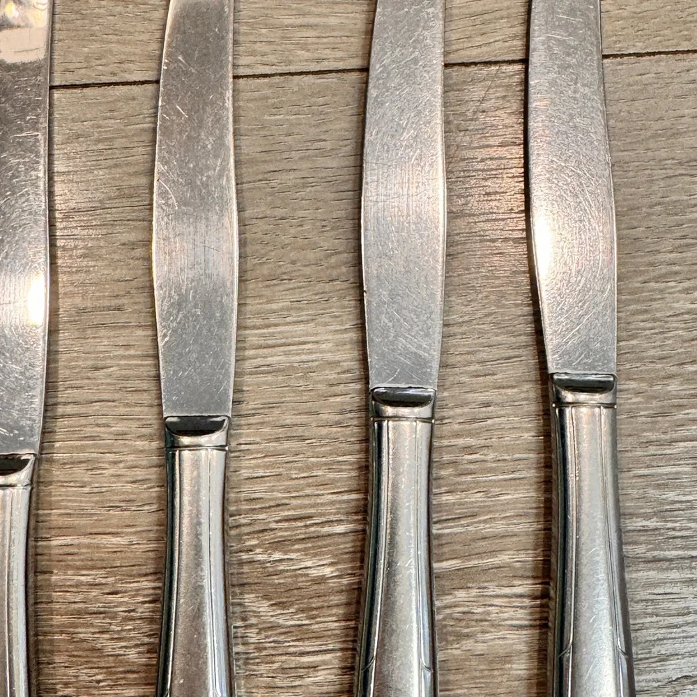 Vintage Imperial Stainless Steel‎ Flatware Knives Set of 4 Lady Duff Dinner